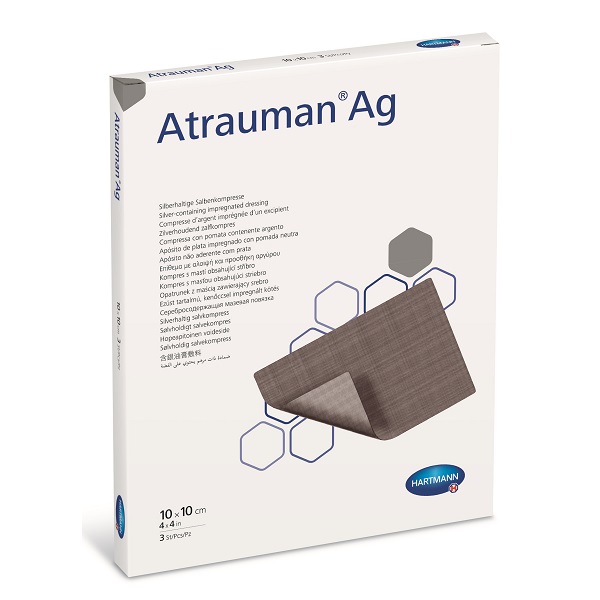 Pansament steril Atrauman Ag, 10 x 10 cm, 3 bucati, Hartmann