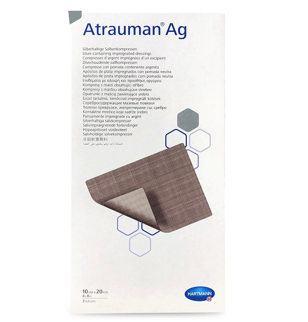 Pansament steril Atrauman Ag, 10 x 20 cm, 3 bucati, Hartmann