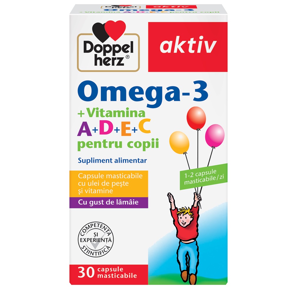 Omega-3 + Vitamina A+D+E+C, 30 capsule, Doppelherz