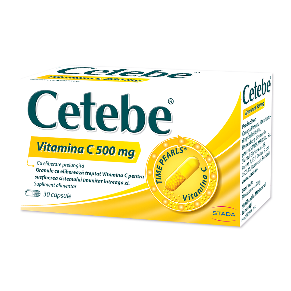 Cetebe Vitamina C, 500 mg, 30 capsule, Stada