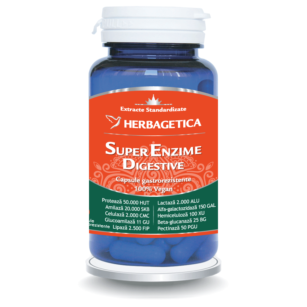 Super Enzime Digestive, 10 capsule, Herbagetica