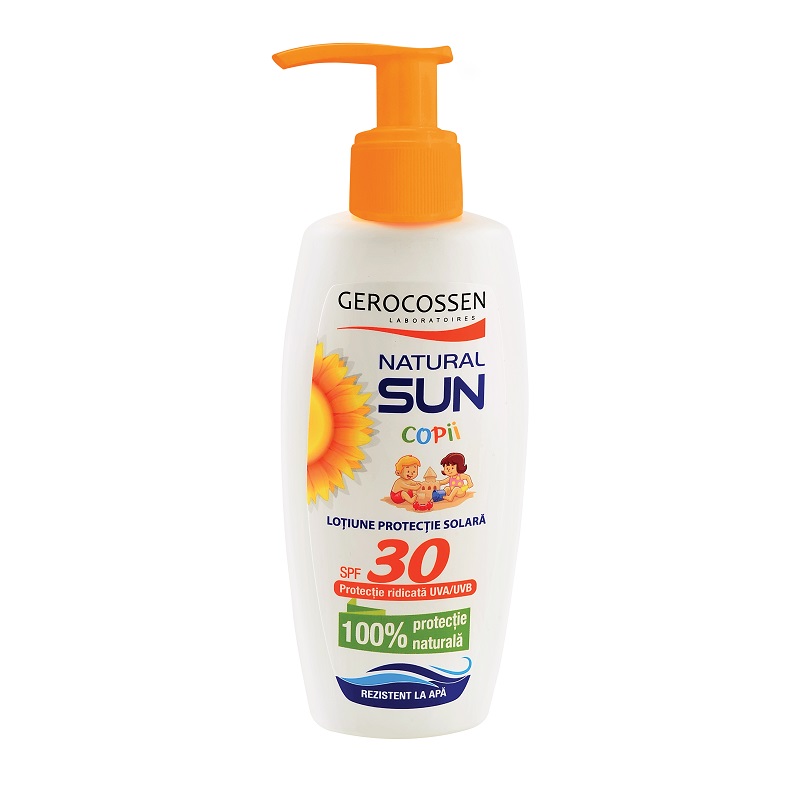 Lotiune pentru plaja pentru copii Natural Sun, SPF 30, 200 ml, Gerocossen