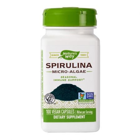 Spirulina Micro Algae 380 mg Natures Way, 100 capsule - Secom