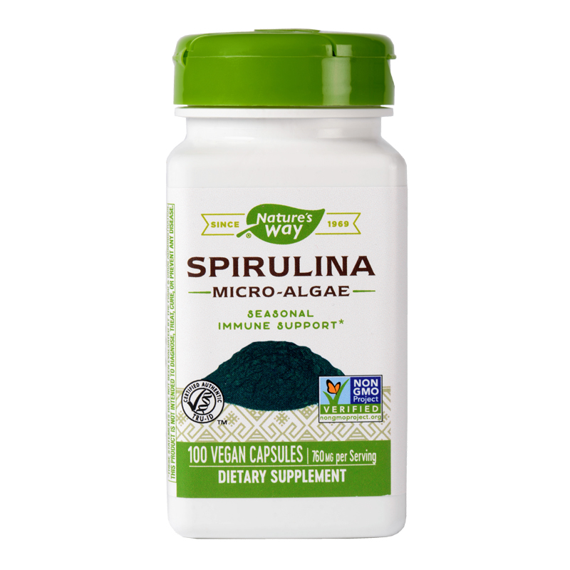 Spirulina Micro Algae 380 mg Natures Way, 100 capsule, Secom
