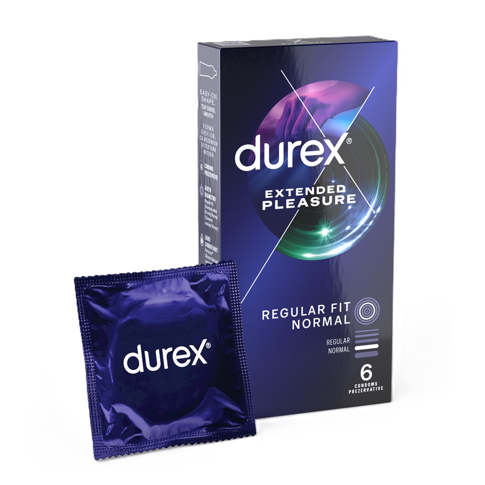 Prezervative Extended Pleasure, 6 bucati, Durex