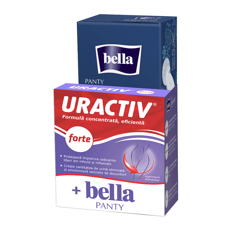 Pachet Uractiv Forte, 10 capsule + Bella Panty Ideale, 28 bucati, Fiterman Pharma