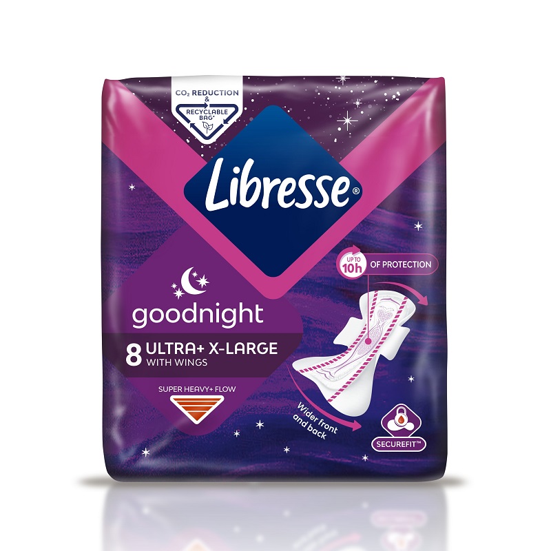 Absorbante Ultra Goodnight Extra Large, 8 bucati, Libresse