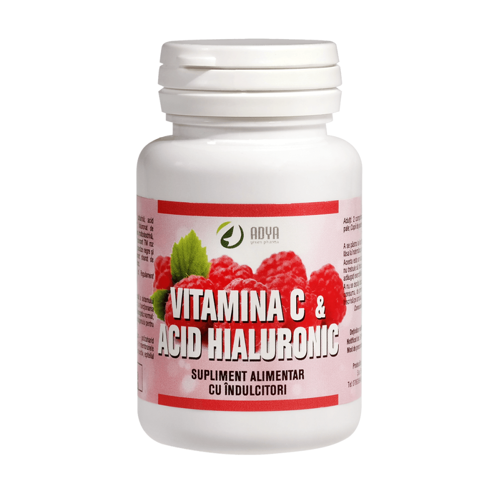 Vitamina C 200 mg si acid hialuronic, 30 comprimate, Adya