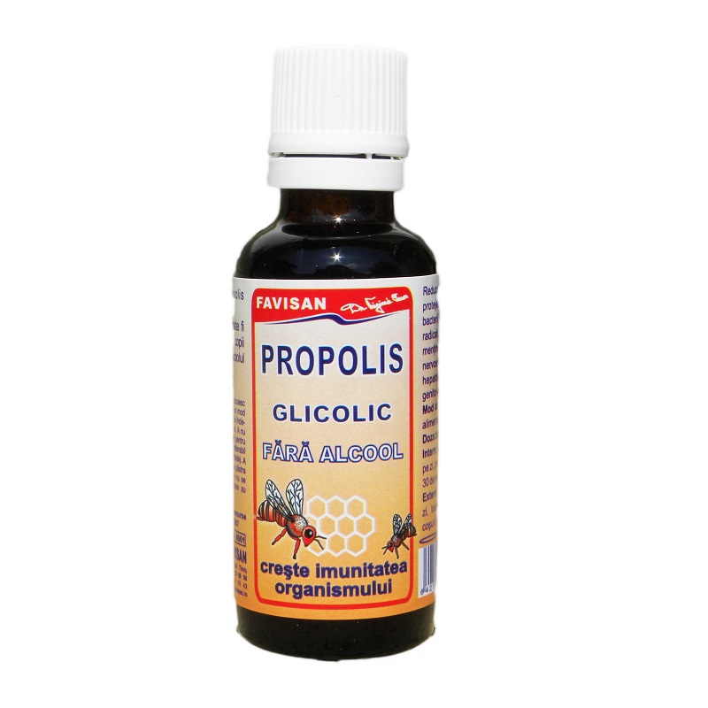Propolis glicolic fara alcool, 30 ml, Favisan