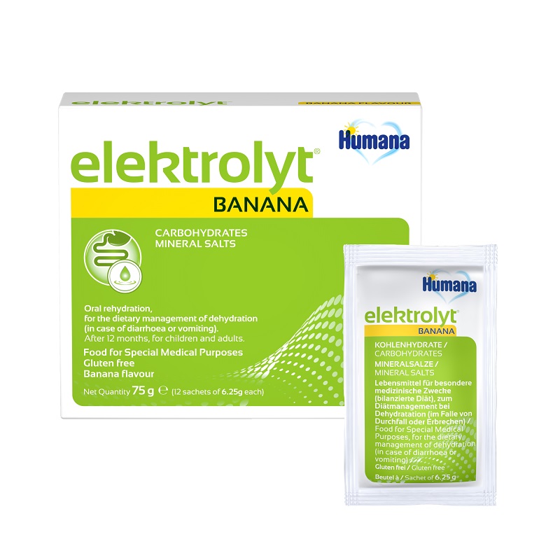 Elektrolyt cu banane, 75 g, Humana