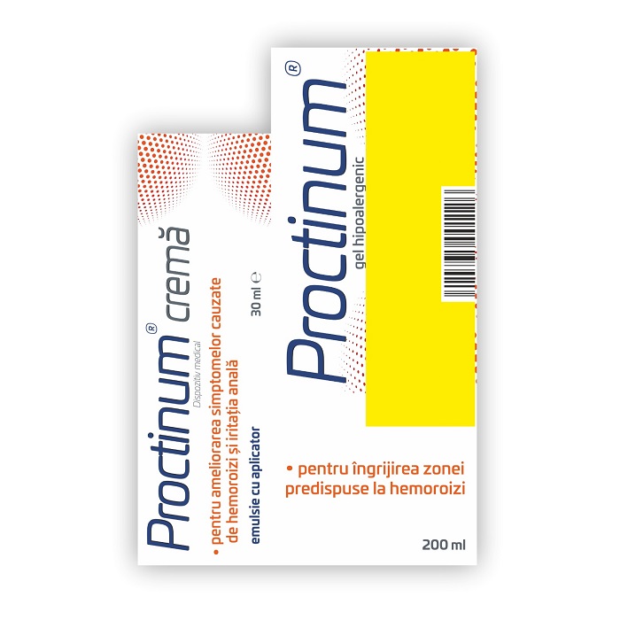 Pachet Proctinum gel hipoalergenic pentru igiena ano-rectala, 200 ml + Proctinum crema, 30 ml, Zdrovit