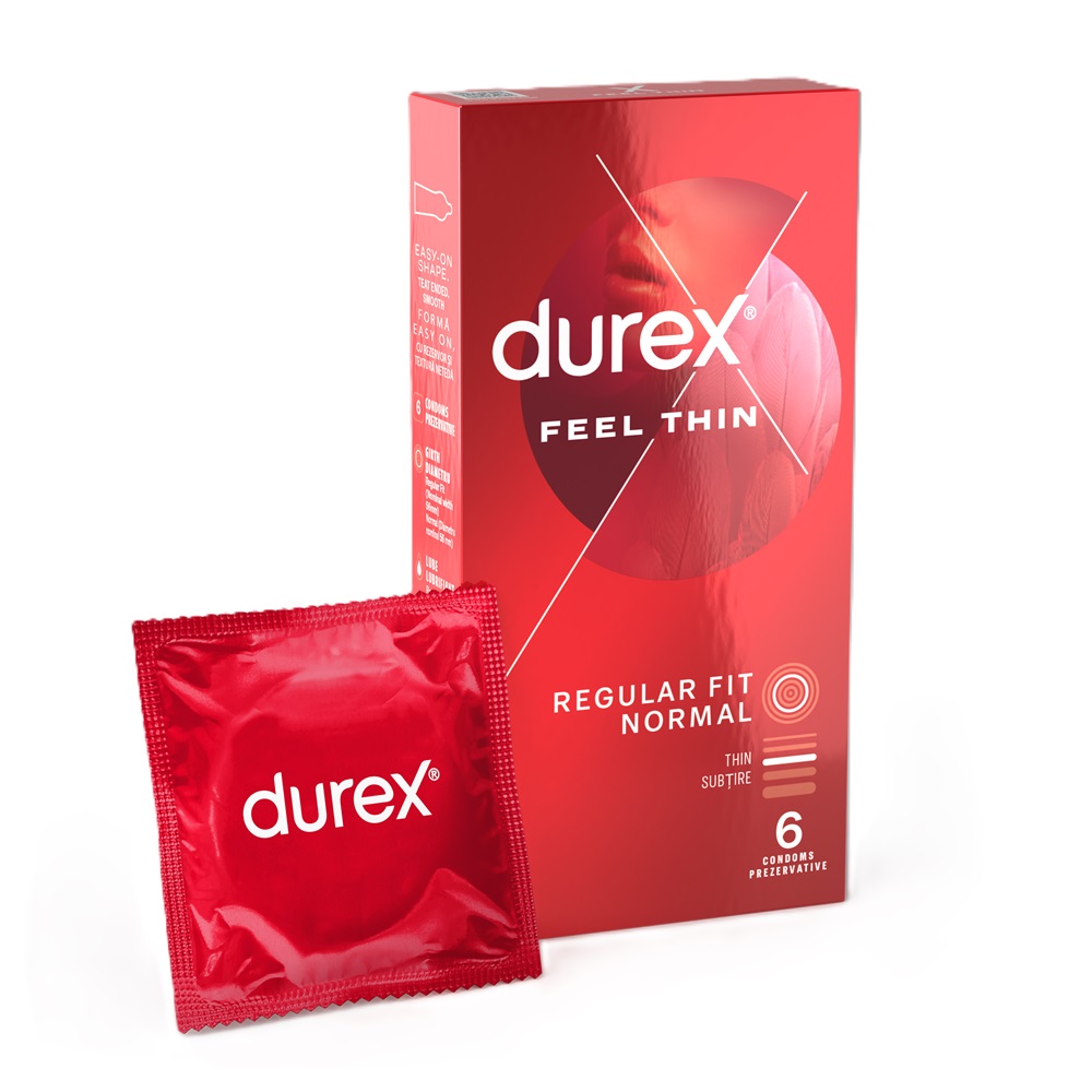 Prezervative Feel Thin, 6 bucati, Durex