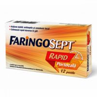 Faringosept Rapid Portocala, 2 mg/0,6 mg/1,2 mg, 12 pastile, Terapia