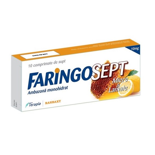 Faringosept Miere si Lamaie, 10 mg, 10 comprimate de supt, Terapia