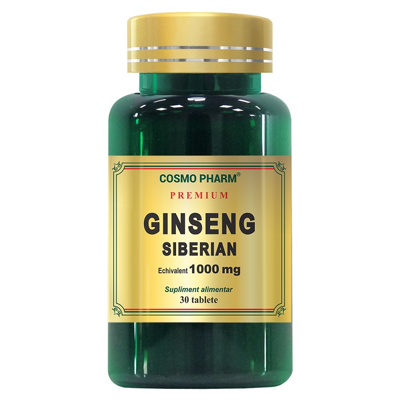 Premium Ginseng Siberian, 30 tablete, Cosmopharm