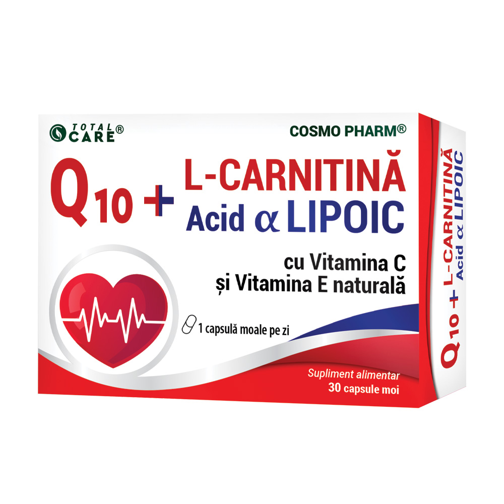 Q10+L-Carnitina si Acid Lipoic, 30 capsule, Cosmopharm