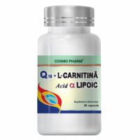 Q10+L-Carnitina si Acid Lipoic, 30 capsule, Cosmopharm