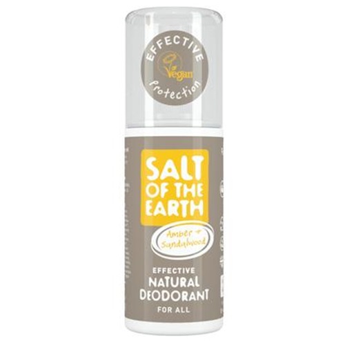Deodorant spray unisex cu ambra si santal Salt Of The Earth, 100 ml, Crystal Spring 