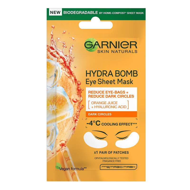 Masca de ochi cu extract de portocale Hydra Bomb Skin Naturals, 6 g, Garnier