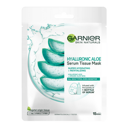 Masca servetel cu aloe vera si acid hialuronic Hyaluronic Aloe Skin Naturals, 28 g, Garnier