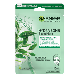 Masca servetel cu ceai verde Hydra Bomb Skin Naturals, 28 g, Garnier