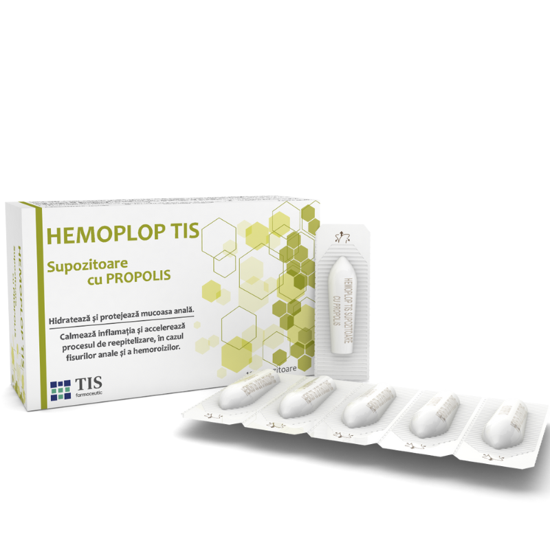 Supozitoare cu propolis Hemoplop Tis, 10 bucati, Tis Farmaceutic
