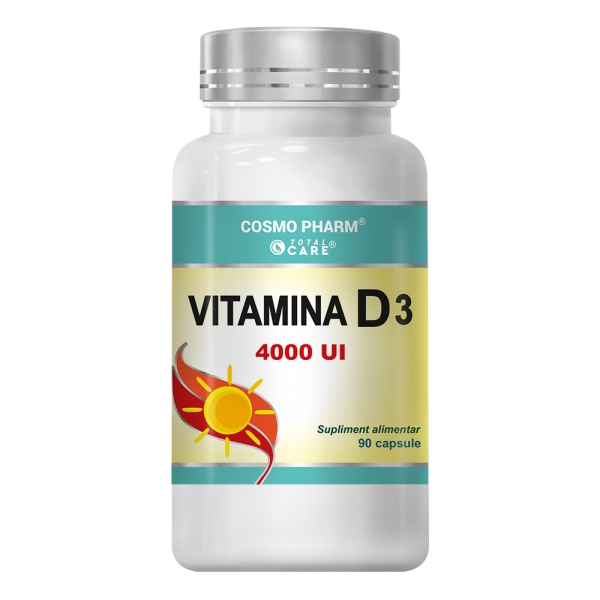 Vitamina D3, 4000 UI, 90 capsule, Cosmopharm
