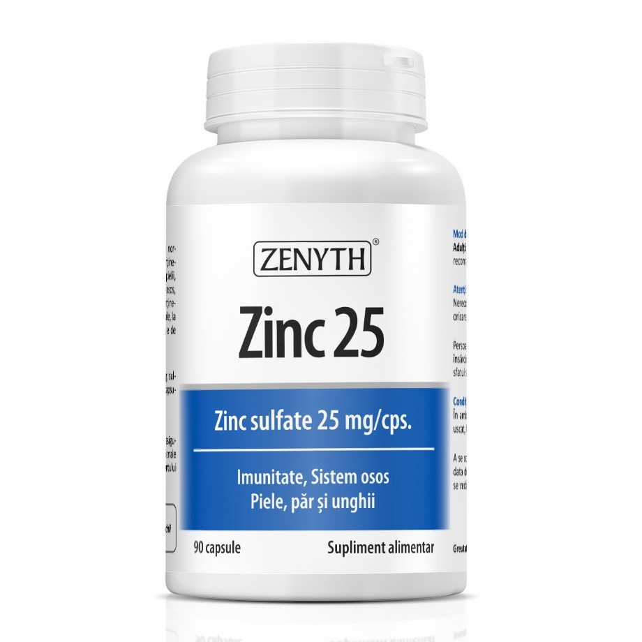 Zinc 25 sulfat de zinc 25 mg/cps, 90 capsule, Zenyth
