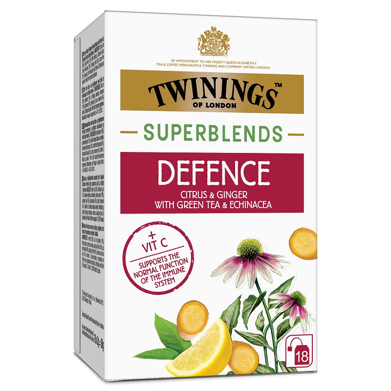 Ceai din plante pentru imunitate Superblends Defence, 18 plicuri, Twinings