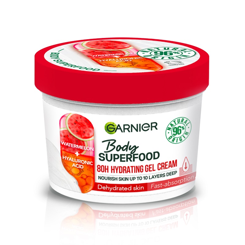 Gel-crema de corp cu efect hidratant si absorbtie rapida Body Superfood, 380 ml, Garnier