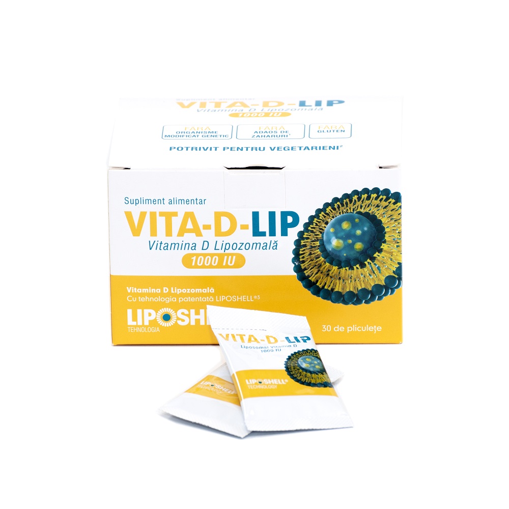 Vitamina D Lipozomala, 1000UI, 30 plicuri, Liposhell 545946