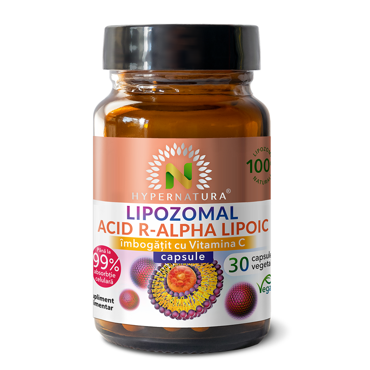 Lipozomal Acid R-Alpha-Lipoic, 30 capsule vegetale, Hypernatura