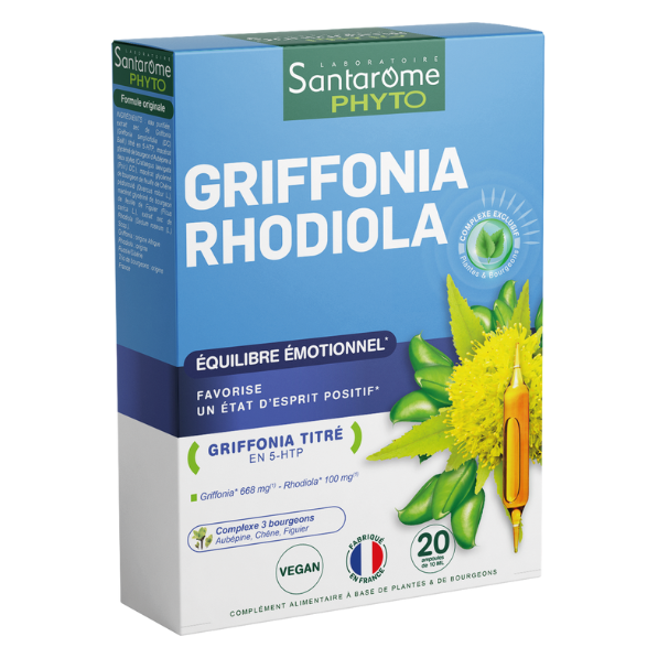 Griffonia Rhodiola Phyto, 20 fiole x 10 ml, Santarome