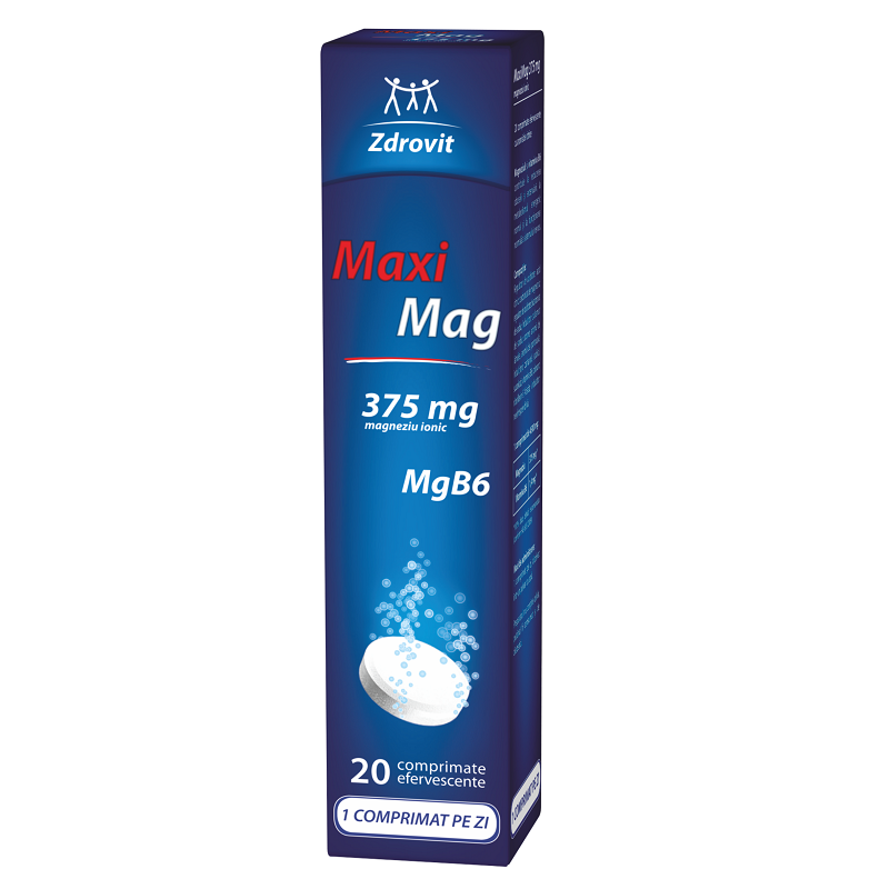 MaxiMag, 20 comprimate efervescente, Zdrovit