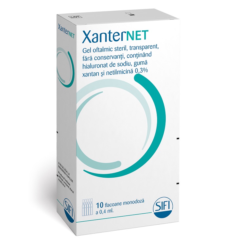 Gel oftalmic XanterNet, 0.4 ml, 10 flacoane monodoza, Sifi