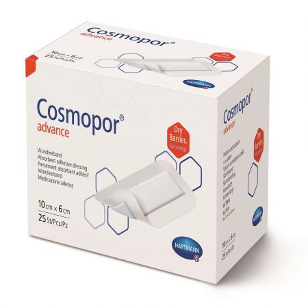 Plasture steril cu corp absorbant si margini autoadezive Cosmopor Advance (901011) , 10x6 cm, 25 bucati, Hartmann