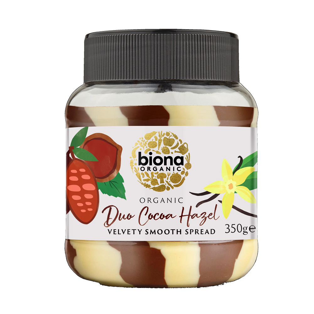 Crema eco de ciocolata cu alune Duo Cocoa Hazel, 350 g, Biona