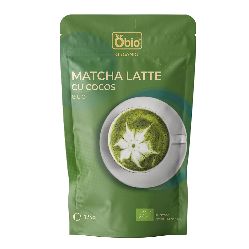 Matcha Latte cu cocos eco, 125 g, Obio