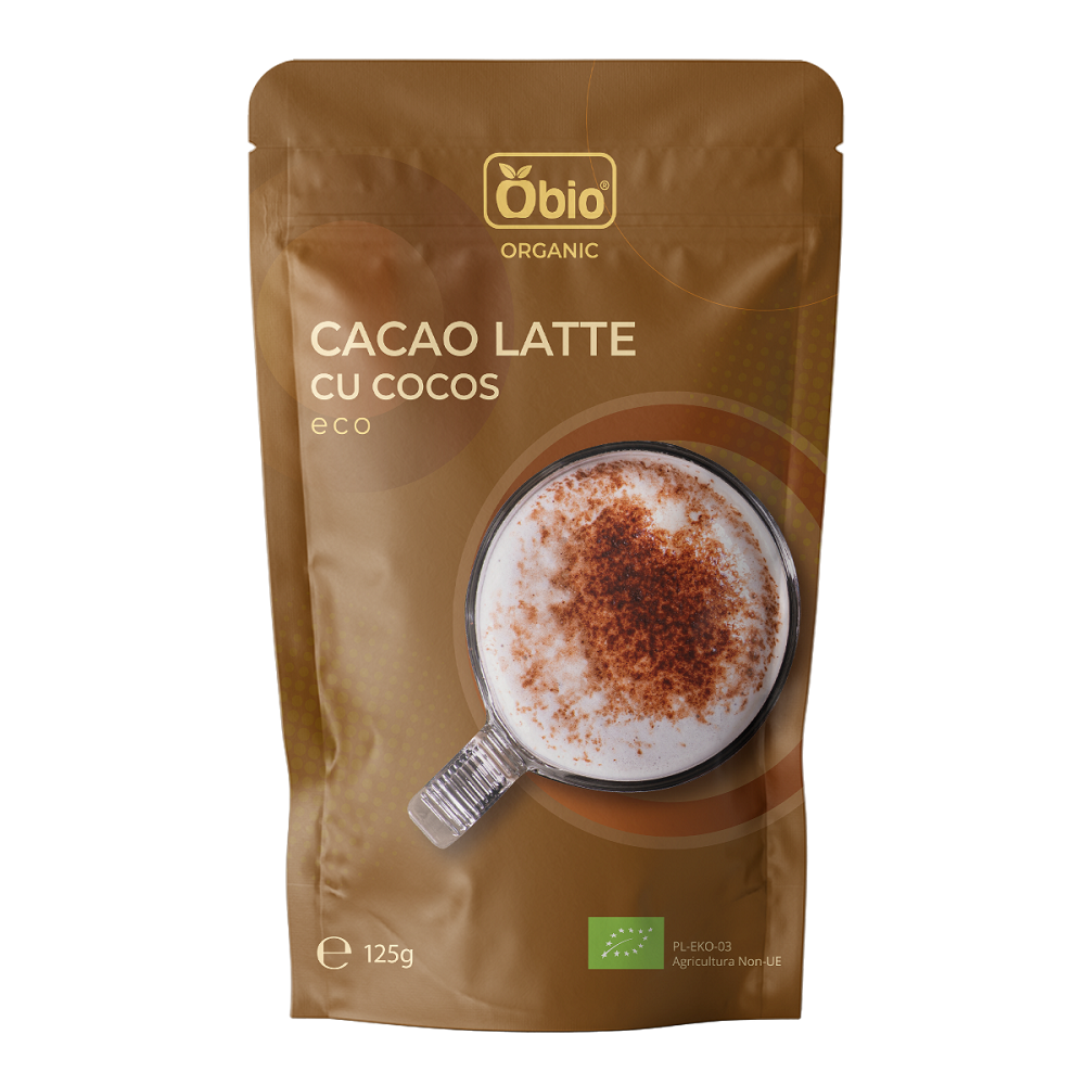 Cacao Latte cu cocos eco, 125 g, Obio