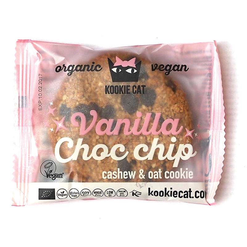 Biscuite Bio fara gluten cu vanilie si ciocolata, 50 g, Kookie Cat