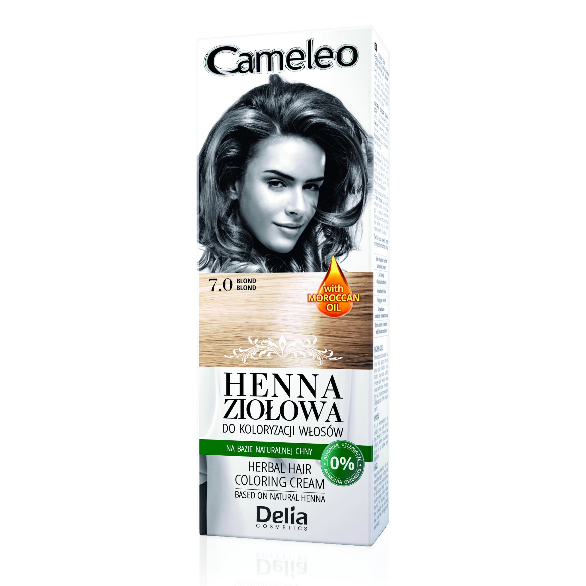 Vopsea de par Cameleo Henna, 7.0 Blonde, 75 g, Delia Cosmetics