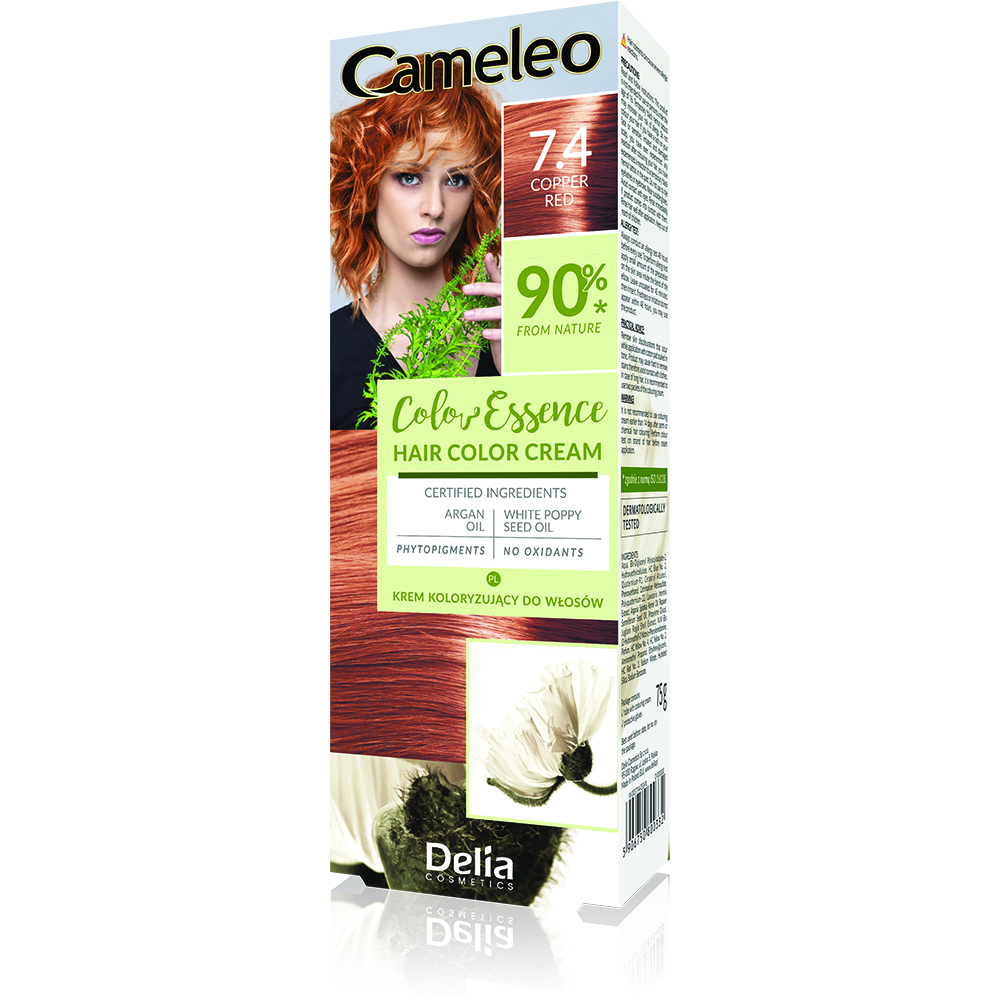 Vopsea de par Cameleo Color Essence, 7.4 Copper Red, 75 g, Delia