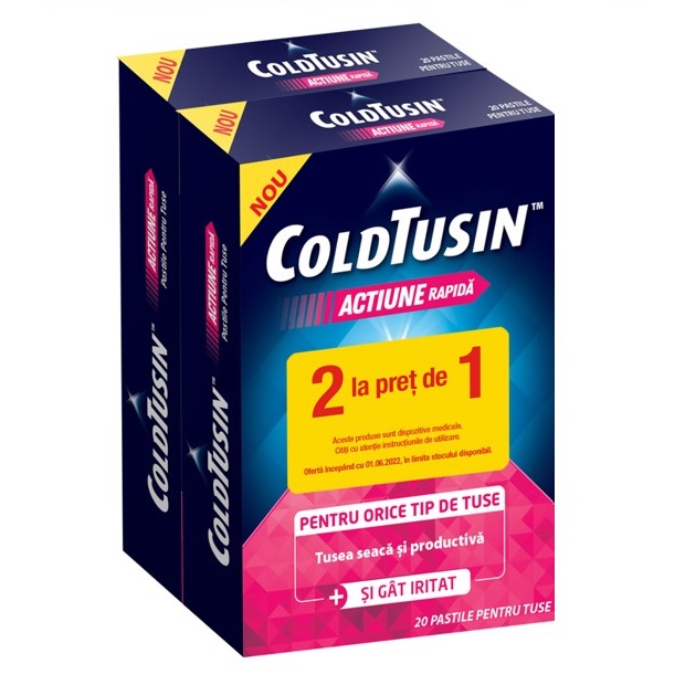 Pachet ColdTusin actiune rapida, 20+20 pastile, Perrigo