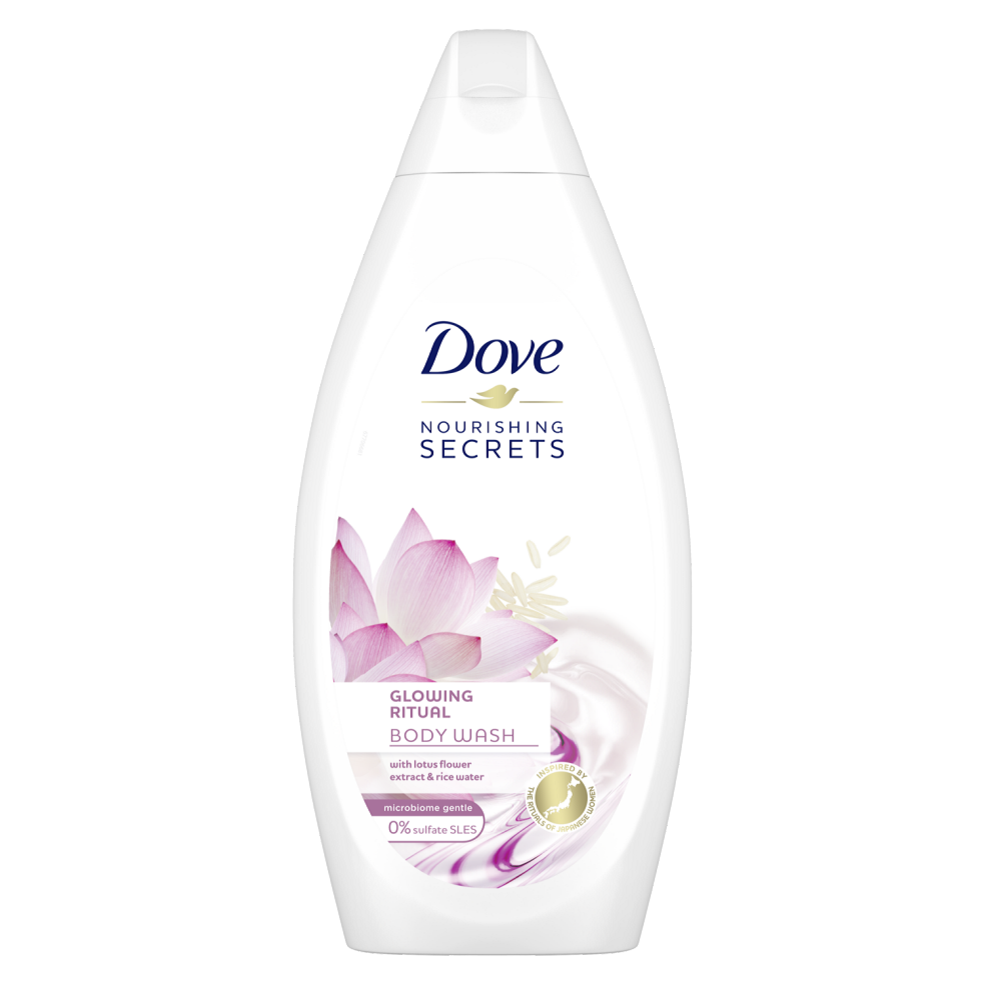 Gel de dus cu extract de floare de lotus si apa de orez Nourishing Secrets, 500 ml, Dove