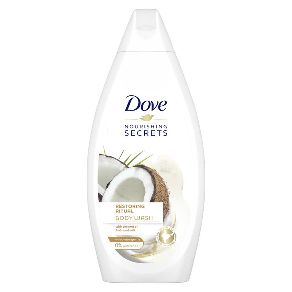 Gel de dus cu ulei de cocos si lapte de migdale Nourishing Secrets, 500 ml, Dove