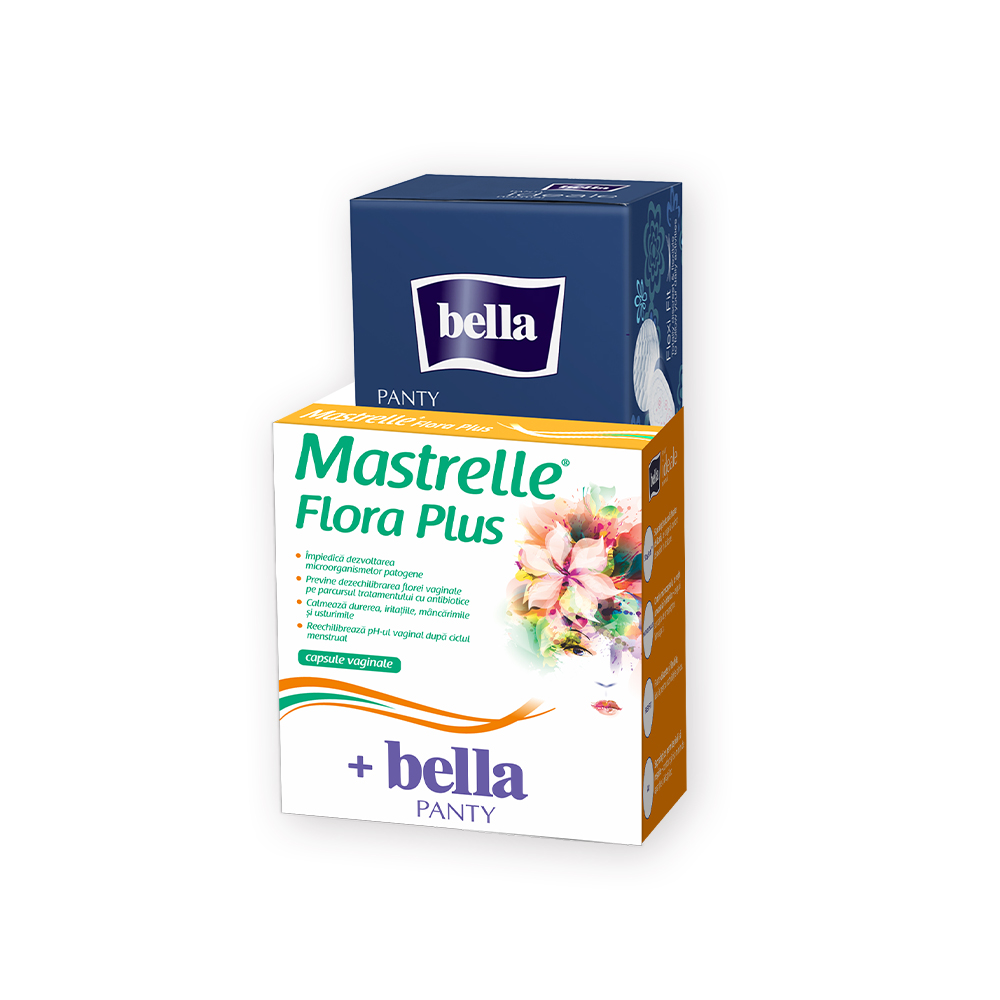 Pachet Mastrelle Flora Plus, 10 capsule + Bella Panty Ideale, 28 bucati, Fiterman