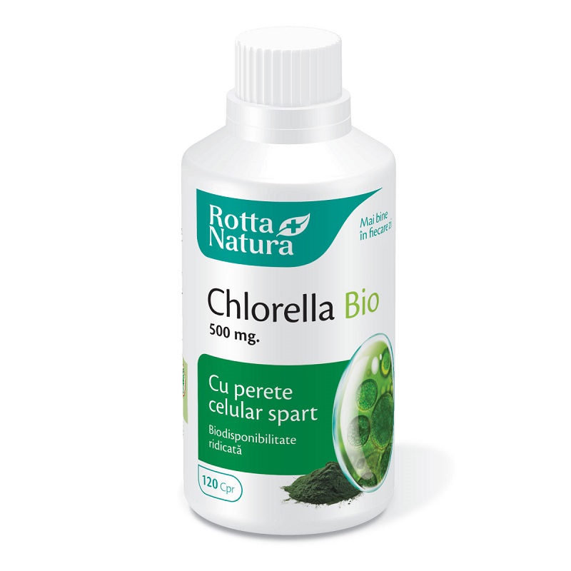 Chlorella Bio, 500 mg, 120 comprimate, Rotta Natura