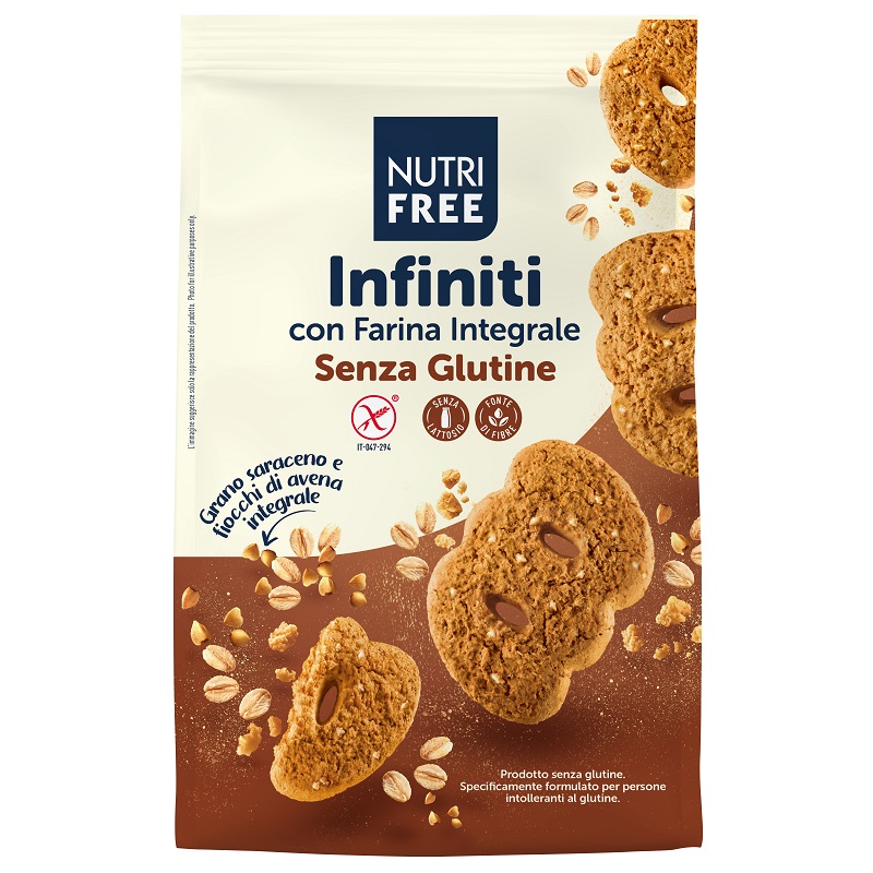 Biscuiti  fara gluten din faina integral Infiniti, 250 g, Nutrifree