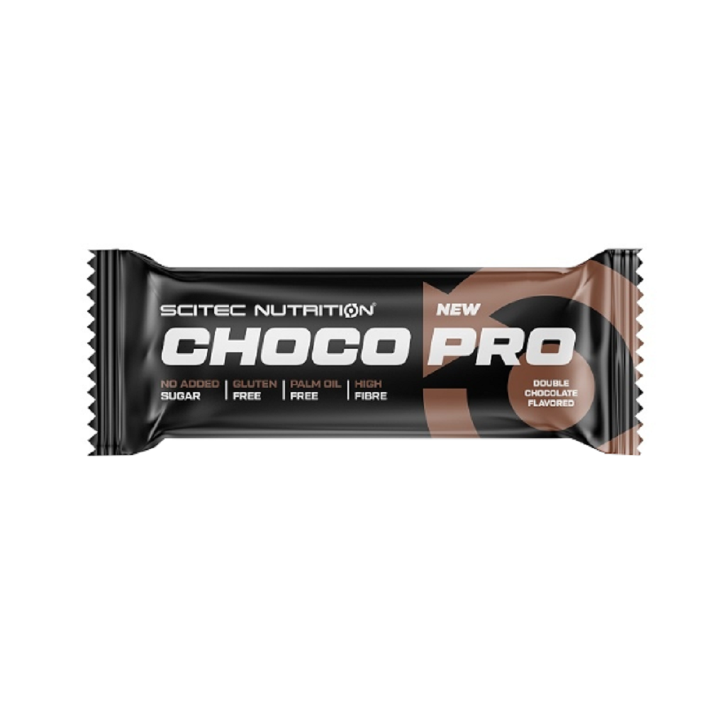 Baton proteic fara gluten Choco Pro Double Chocolate, 50 g, Scitec Nutrition