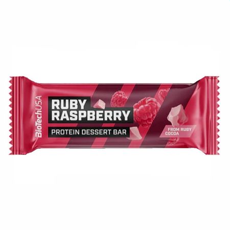 Baton proteic Ruby Raspberry Dessert Bar, 50 g, BioTechUSA
